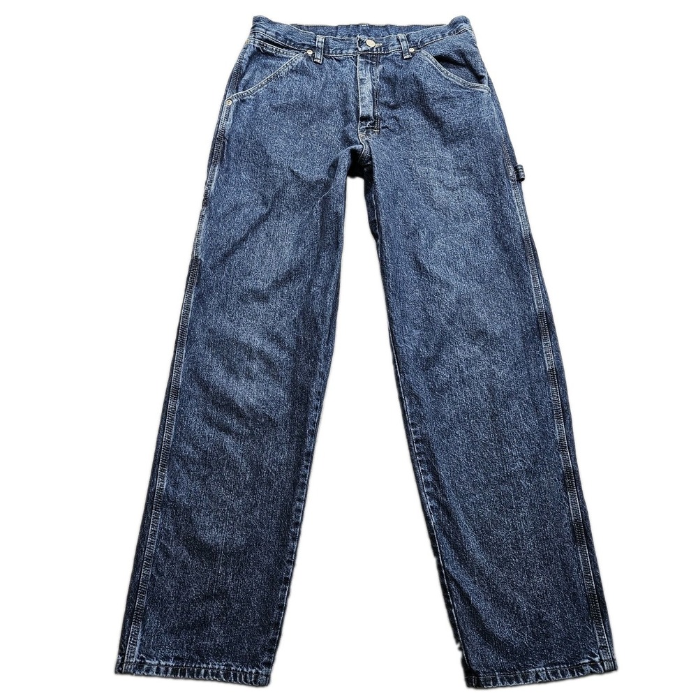 Wrangler Carpenter Jeans Mens 30X32 Blue Relaxed Fit Grunge Punk Triple Stitch